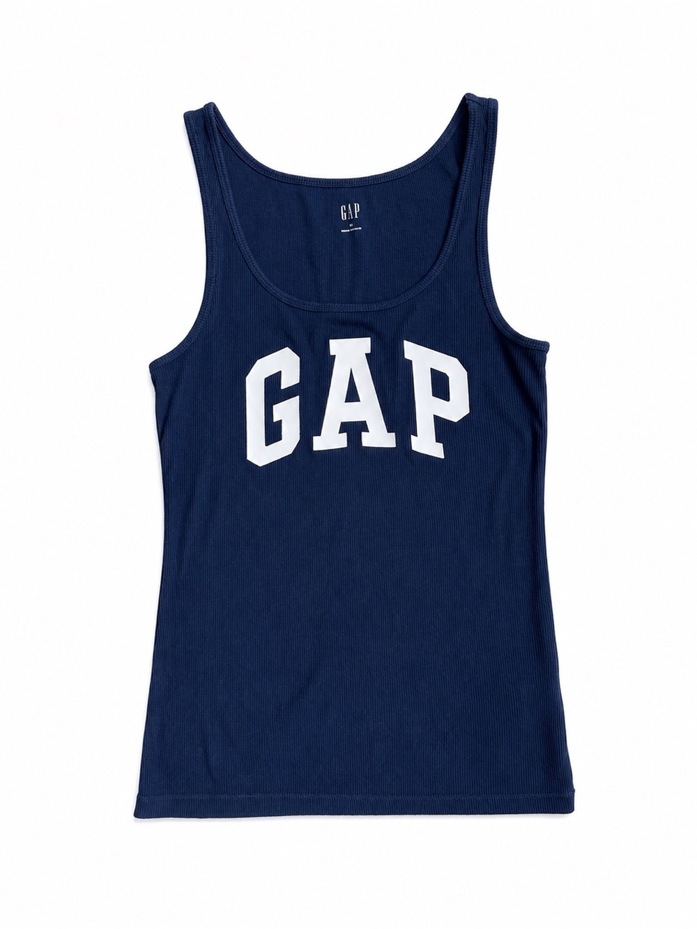 GAP Women’s Ribbed Logo Tank‎ Top Navy Blue Sleeveless Shirt Size M